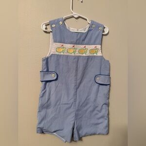 Masters Blue Gingham Smocked Jon Jon